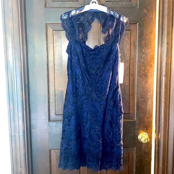nicole miller navy lace dress Nicole Miller